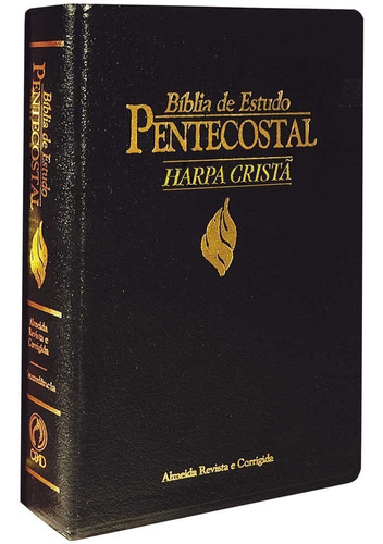 Bíblia De Estudo Pentecostal Capa Luxo Preta Média