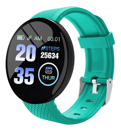 Smart Watch D18s 1.44 Pantalla Color Fitness Presión Arteria Caja Blanco Malla Verde
