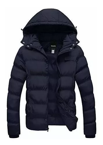 wantdo Chaqueta acolchada para hombre, abrigos de invierno gruesos, parka  cálida con capucha de piel