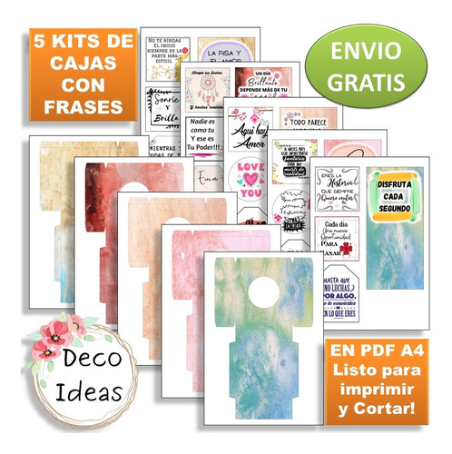 Imagen 1 de 4 de Kit Imprimible Caja Porta Maceta Dia De Mamá 008 Con Tarjeta
