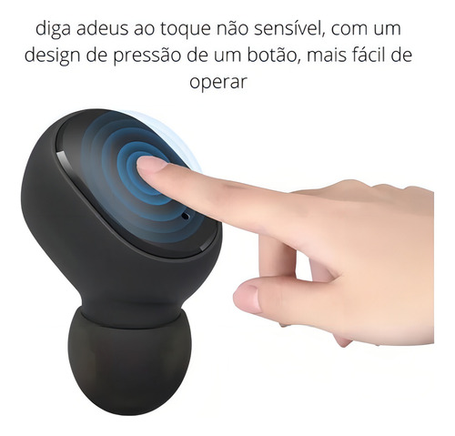 Fone De Ouvido In-ear Sem Fio Melhor Que O Redmi Airdots Cor Preto Cor Da Luz Branco