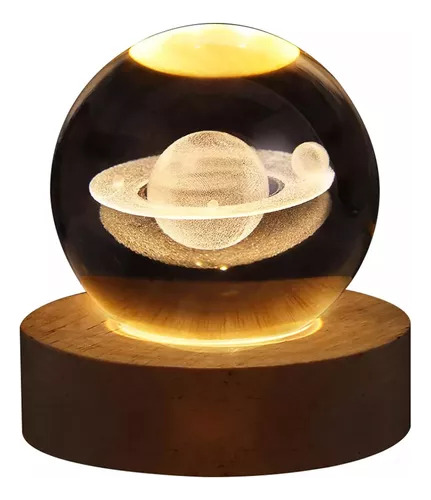 Lámpara De Noche Led Con Forma De Bola De Cristal 3d, 6 Cm