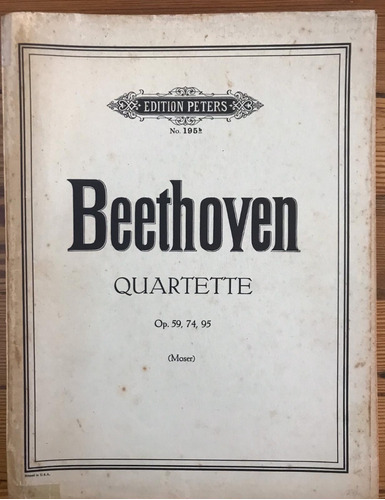 Partitura Beethoven Cuarteto Op 59, 74, 95