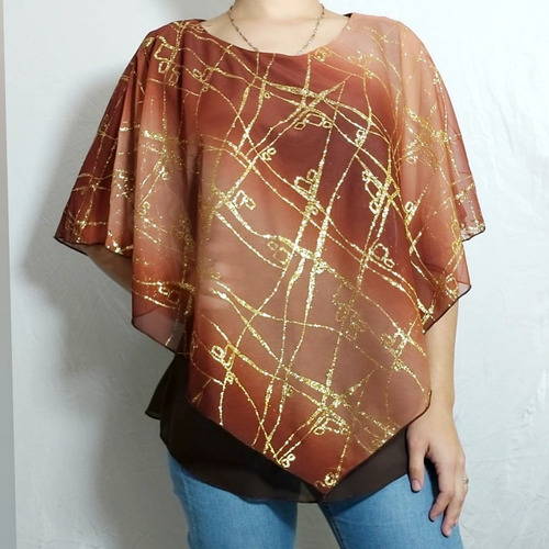 Remera Gasa Con Capa Brillos Import Usa Xl Oferta