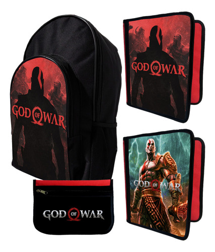 Mochila +2 Carpetas+ Cartu De God Of War #321