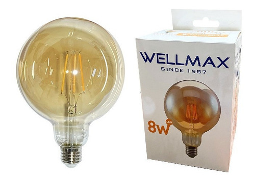 Ampolleta Led Linea Deco Vintage 8w G125 Certificada Wellmax