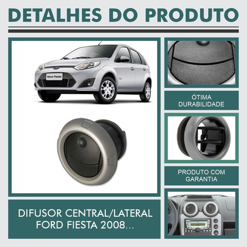 Difusor Ar Central E Lateral Fiesta 08 2009 10 11 2014 Prata