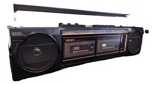 Rádio Toca Fitas Gravador Duplo Deck Crown P600 Com Defeito (Usado)