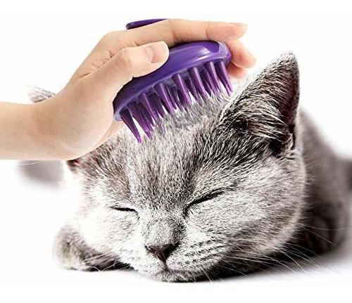 Masaje De Limpieza Para Gato Lavable De Silicona Ultra Suave Color Púrpura