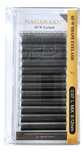 Cílios Nagaraku 4d W Shape L Curls Efeito Delineado Fox Eye Comprimento 81.5 Cm Cor Preto Espessura 0.07 Mm