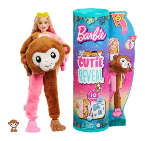 Barbie Muñeca Cutie Reveal Mono - Mattel - Serie Jungla