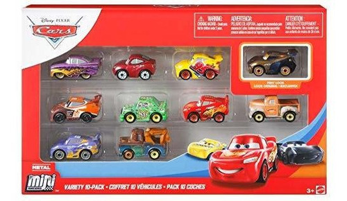 Disney Pixar Cars Mini Racers Variedad 10 Pack