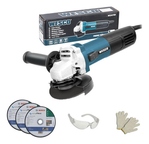 Esmerilhadeira Angular Wesco Ws4740 4.1/2 750w + Acess 220v