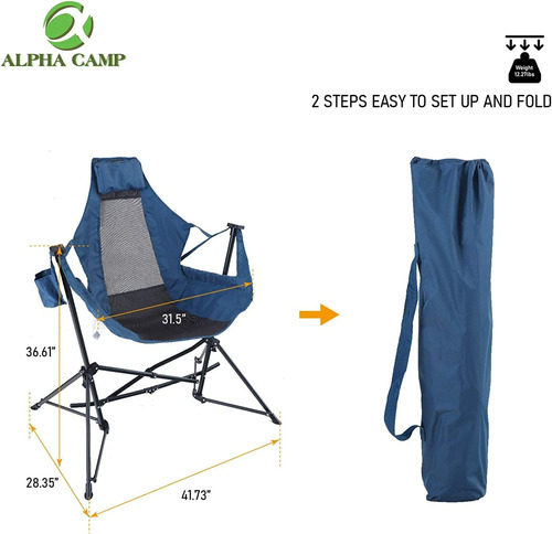 Silla Portátil De Acero Resistente Con Respaldo
