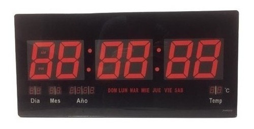 Reloj Digital Led Pared Alarma Calendario Temperatura Color de la estructura Negro Color del fondo Negro