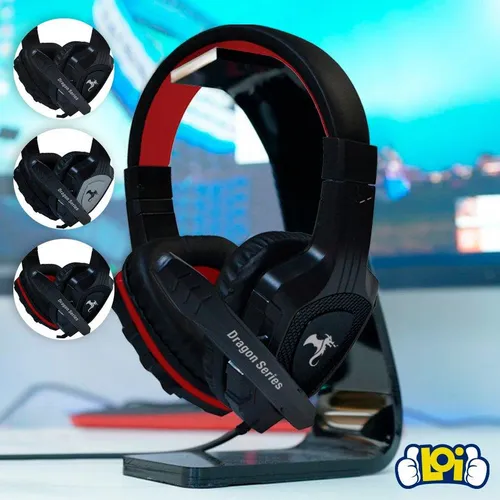 Auriculares Gamer Kolke Champ 32mw Micrófono Cable 2m Color Negro/Rojo