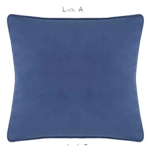 Almofada Quadrada Veludo Azul Bertha Buddemeyer Luxus