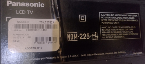Imagen 3 de 4 de Televisor Panasonic Para Respuesto De 32