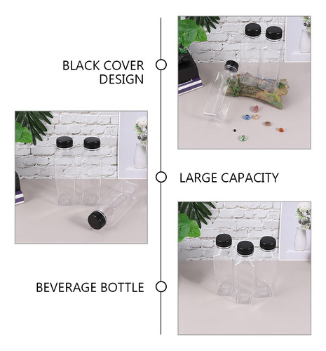 12 Botellas De Jugo De Plástico, Envases Transparentes Vacío