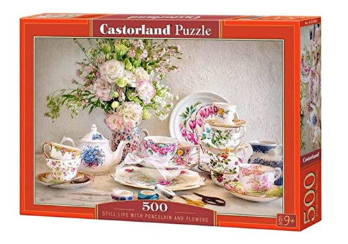 Puzzle Castorland - Bodegón Con Porcelana Y Flores, 500 Pies