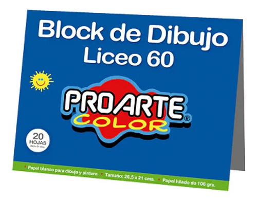 Block Dibujo Liceo 20 Hojas Proarte