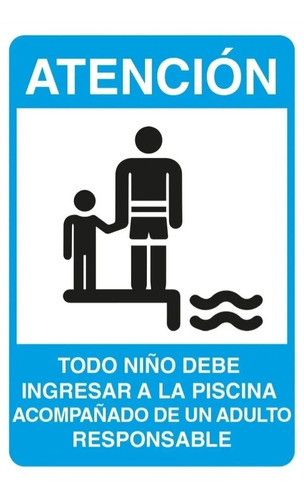 Señal Ingreso A Piscina Niños 30x20cm Adhesivo 