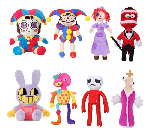 Peluche O Incrível Circo Digital, Peluches Pomni Jax 8 Itens