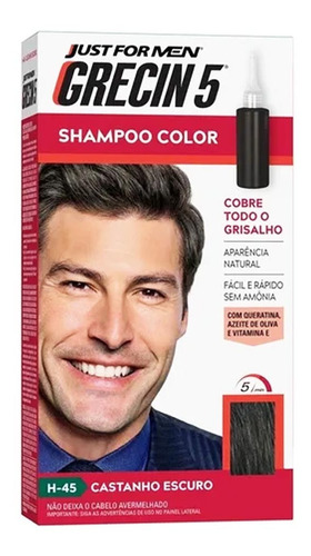 Grecin 5 Shampoo Tonalizante Color Castanho Escuro