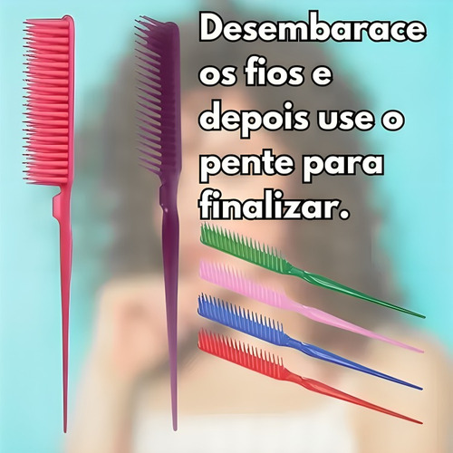 Kit 2 Pente Para Fitagem Cabelo Ondulado Cacheado E Crespo