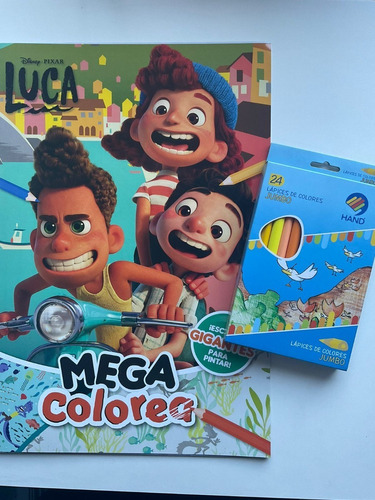 Pack Mega Colorea - Libro De Luca + 24 Lápices Colores 