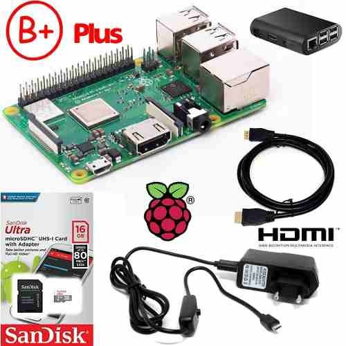 Kit Raspberry Pi 3 B+ Plus - Cartão16gb - Hdmi - Case- Fonte