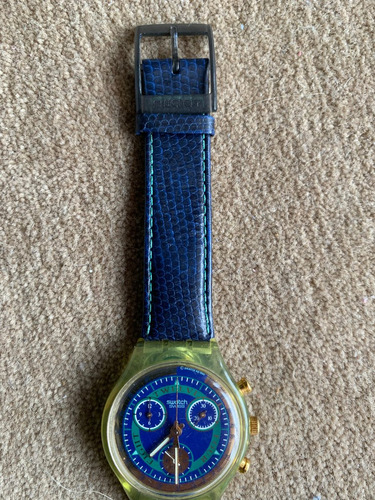 Relogio Swatch, Anos 90, Cronografico,en Otimo Estado,couro