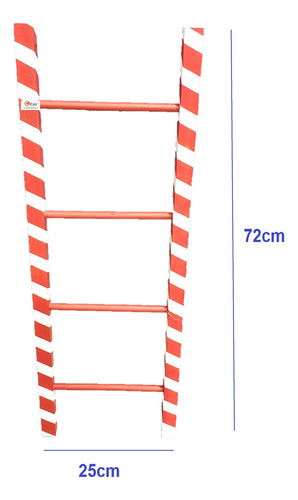 Escalera Gnomo Navideña 72cm X 25cm Madera