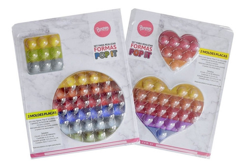 Imagen 2 de 9 de Set De 2 Moldes Placas Formas Pop It Parpen