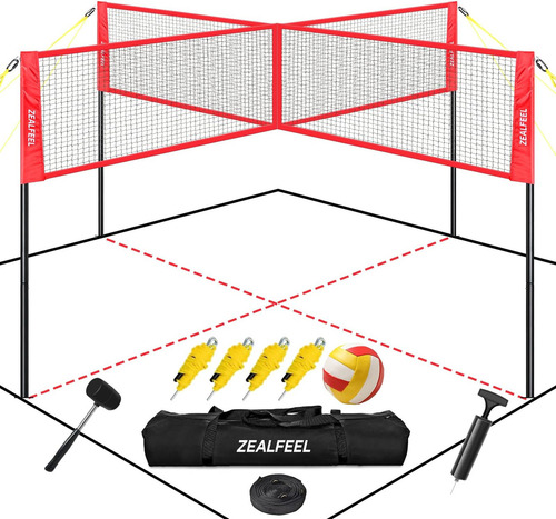 Juego De Juegos De Voleibol Square 4 Voleall, Zealfeel, Red