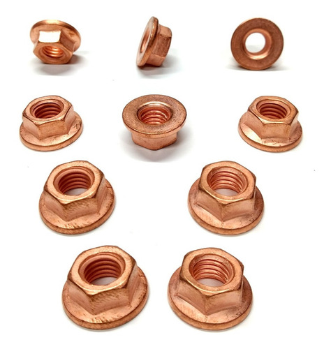 Kit 10 Porca Cobre M8 Coletor Escape Celta Corsa