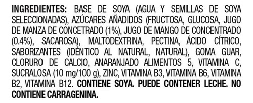 2 Pzas Alimento LĂquido De Soya Ades Sabor Mango 200 Ml