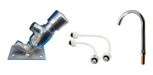 Kit Griferia Con Llave Push Pedal Tempo Y Cuello 