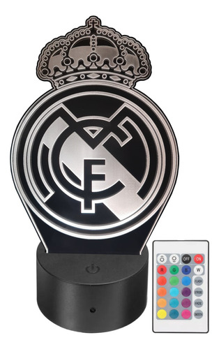 Lámpara Led Real Madrid Escudo Acrilico 3d Personalizada 