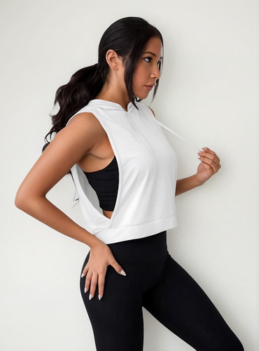Top Deportivo Capucha Ropa Deportiva Dama Playera Mujer Gym