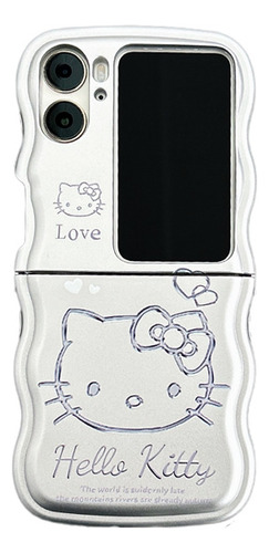 Founda For Oppo Find N2 Flip Cute Hello Kitty Patrón De Olas