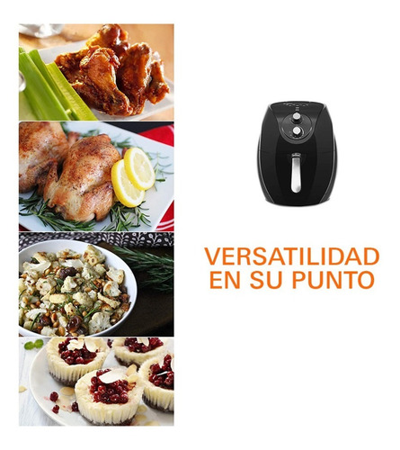 Imagen 4 de 5 de Freidora Eléctrica De Aire 6.1 L Elite Platinum Pack Con 2