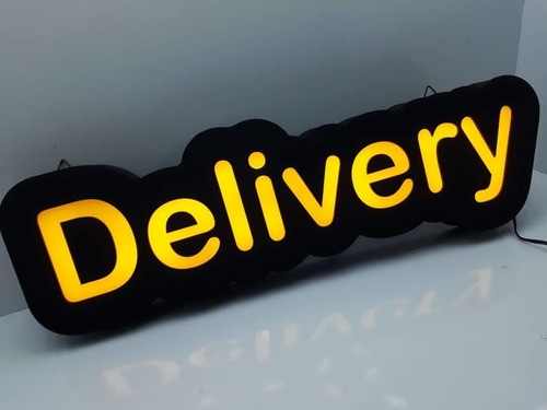 Placa Luminosa Delivery Mdf Led