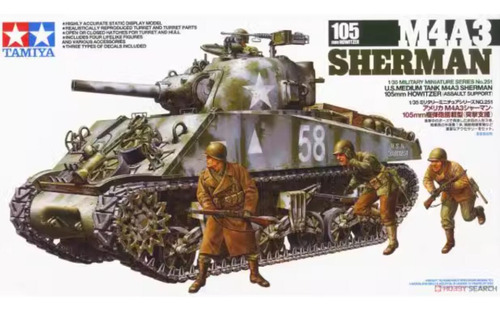 Obús De Plástico Tamiya 1/35 35251 M4a3 Sherman De 105 Mm