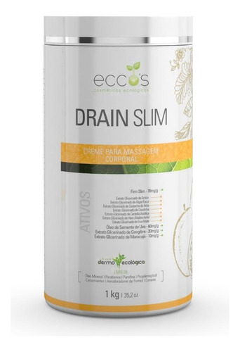 Creme Para Massagem Corporal Eccos Drain Slim 1kg