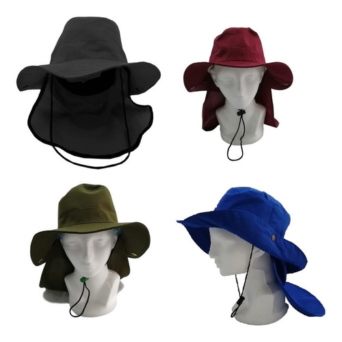 Pack X3 Sombrero Pescador Safari Capa Playa Hombre Mujer 