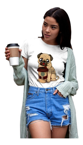 Camisetas Modernas De Pug Carlino Para Mujer Personalizadas