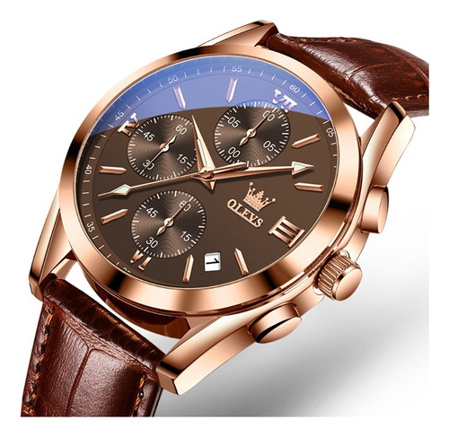 Relojes Olevs Three Eyes Chronograph Quartz Para Hombre .