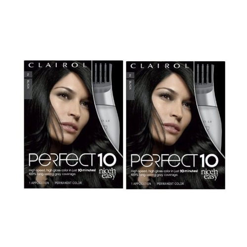Clairol Perfect 10 Por Nice 'n Easy Color De Pelo Negro 002 