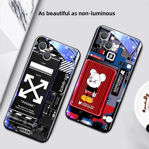 ;= Funda De Teléfono Para Asus Rog Phone 9 8 7 6 Pro 5 3 2 Mechanical Bearbrick Luminosa Y Brillante Luz Led